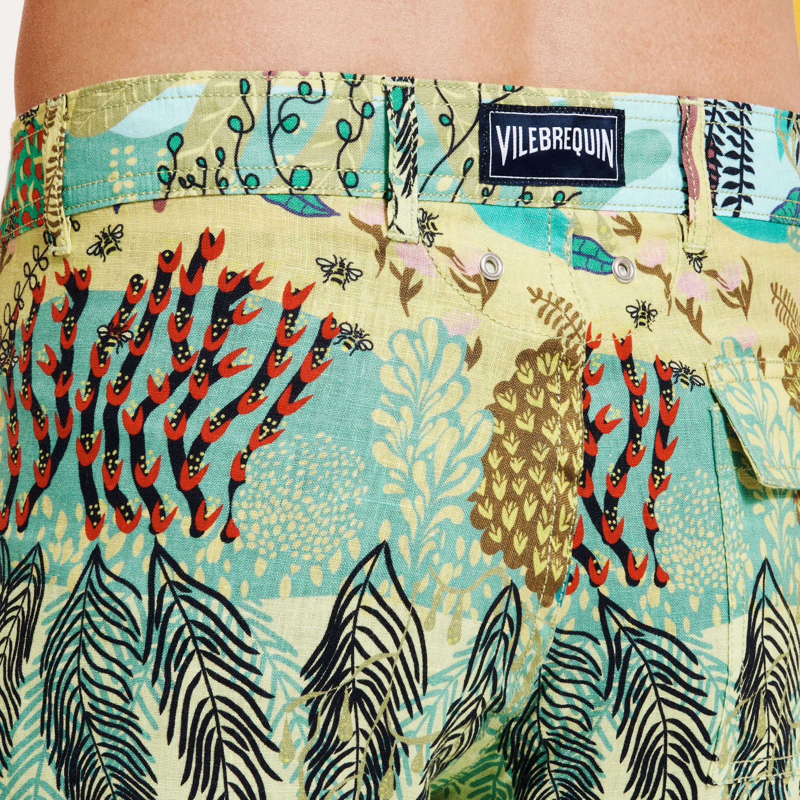 Vilebrequin Men Printed Linen Pants Jungle Rousseau*Men Pants