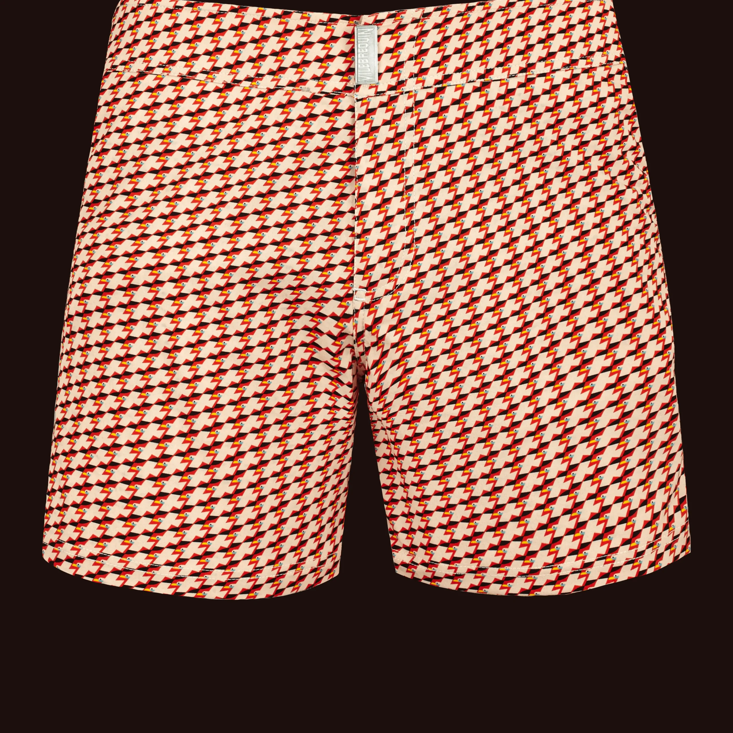 Vilebrequin Men Stretch Short Swim Trunks Flat Belt Micro Mouettes*Men The Flat Belt