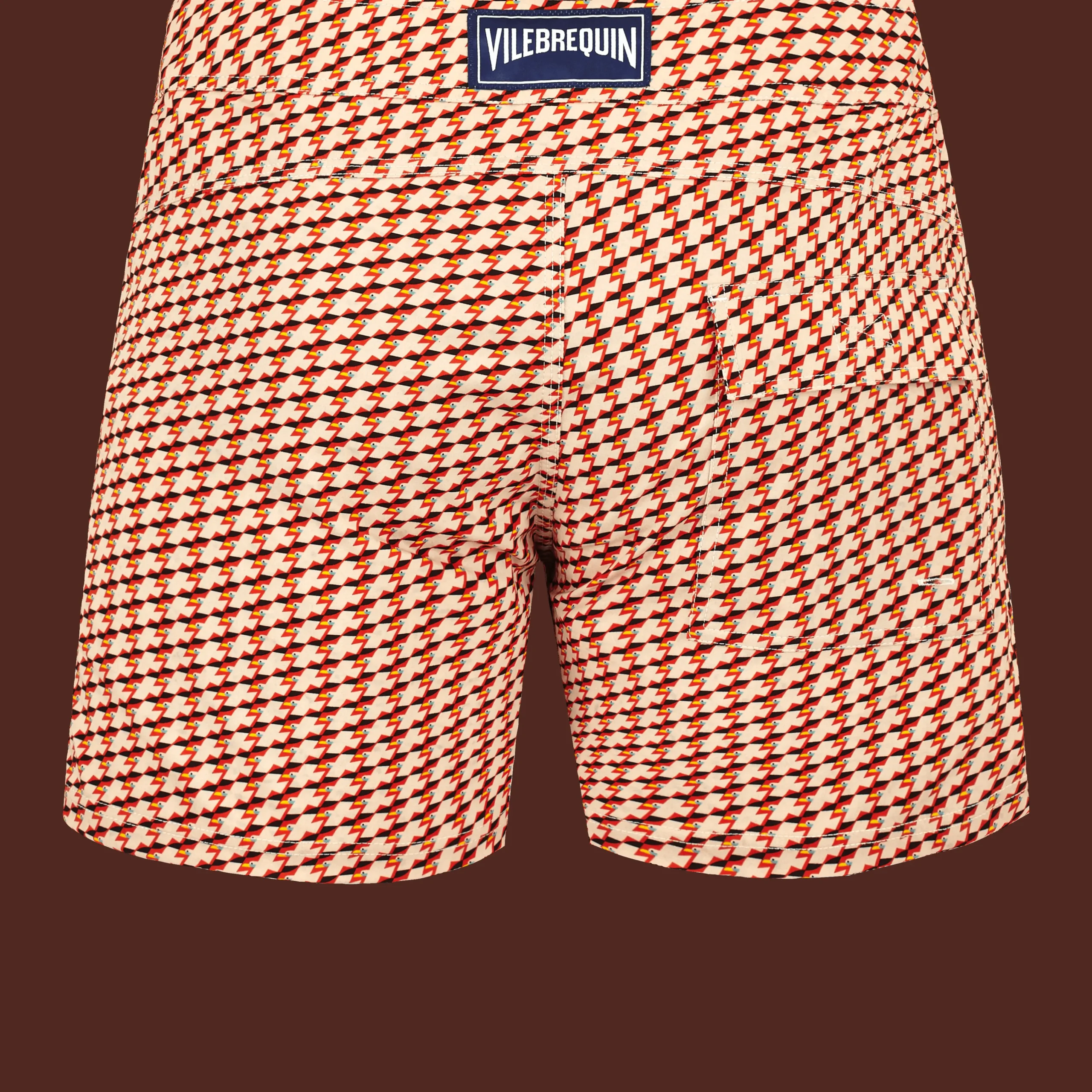 Vilebrequin Men Stretch Short Swim Trunks Flat Belt Micro Mouettes*Men The Flat Belt