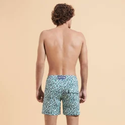 Vilebrequin Men Stretch Short Swim Trunks Flat Belt Gulf Stream*Men The Flat Belt