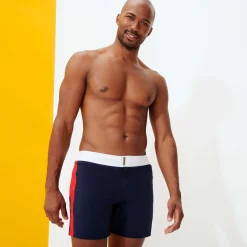 Vilebrequin Men Stretch Swim Trunks Flat Belt Color Block*Men The Flat Belt