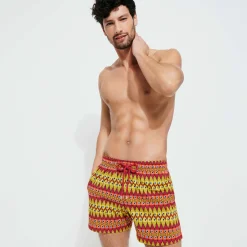 Vilebrequin Men Stretch Swim Trunks Fish On Line*Men The Stretch Fabric
