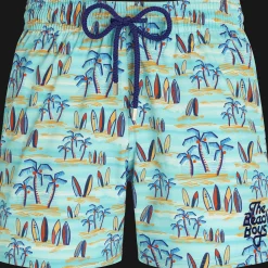 Vilebrequin Men Stretch Swim Trunks Palms & Surfs - X The Beach Boys*Men The Stretch Fabric