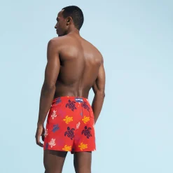 Vilebrequin Men Stretch Swim Trunks Ronde Des Tortues Multicolores*Men The Stretch Fabric