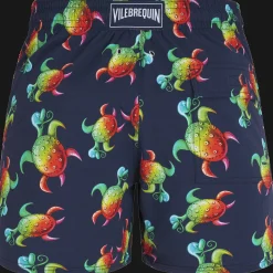 Vilebrequin Men Stretch Swim Trunks Tortues Rainbow Multicolor - X Kenny Scharf*Men The Stretch Fabric