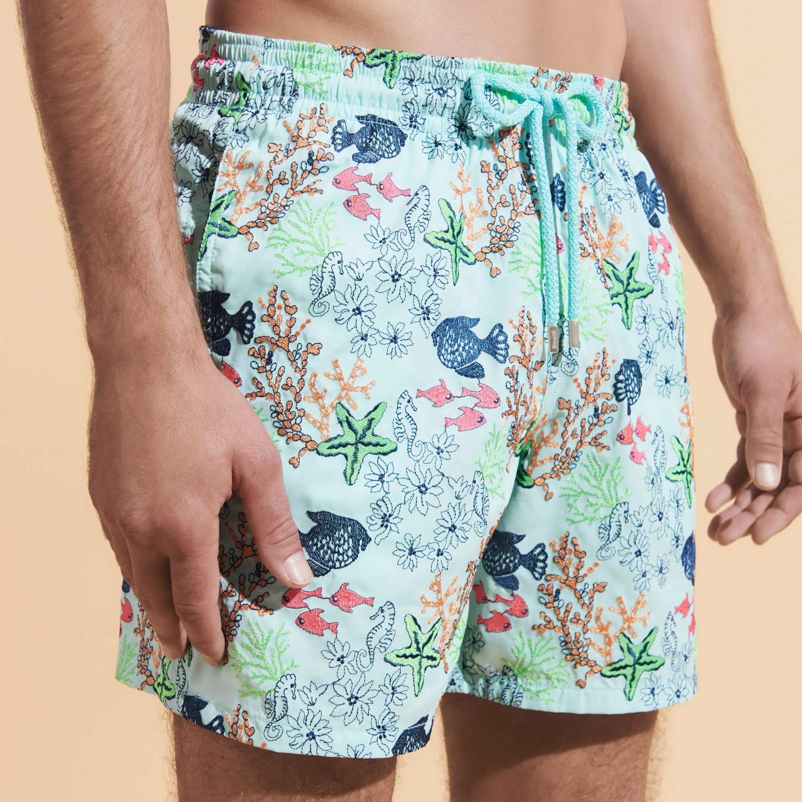 Vilebrequin Men Swim Trunks Embroidered Fond Marins - Limited Edition*Men The Embroidered