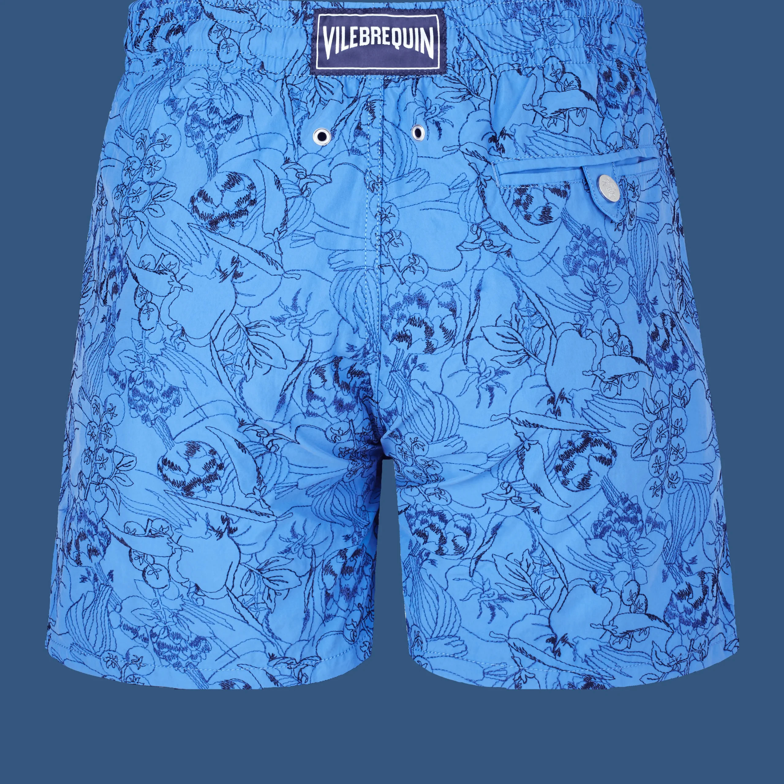 Vilebrequin Men Swim Trunks Embroidered Marche Provencal - Limited Edition*Men The Embroidered