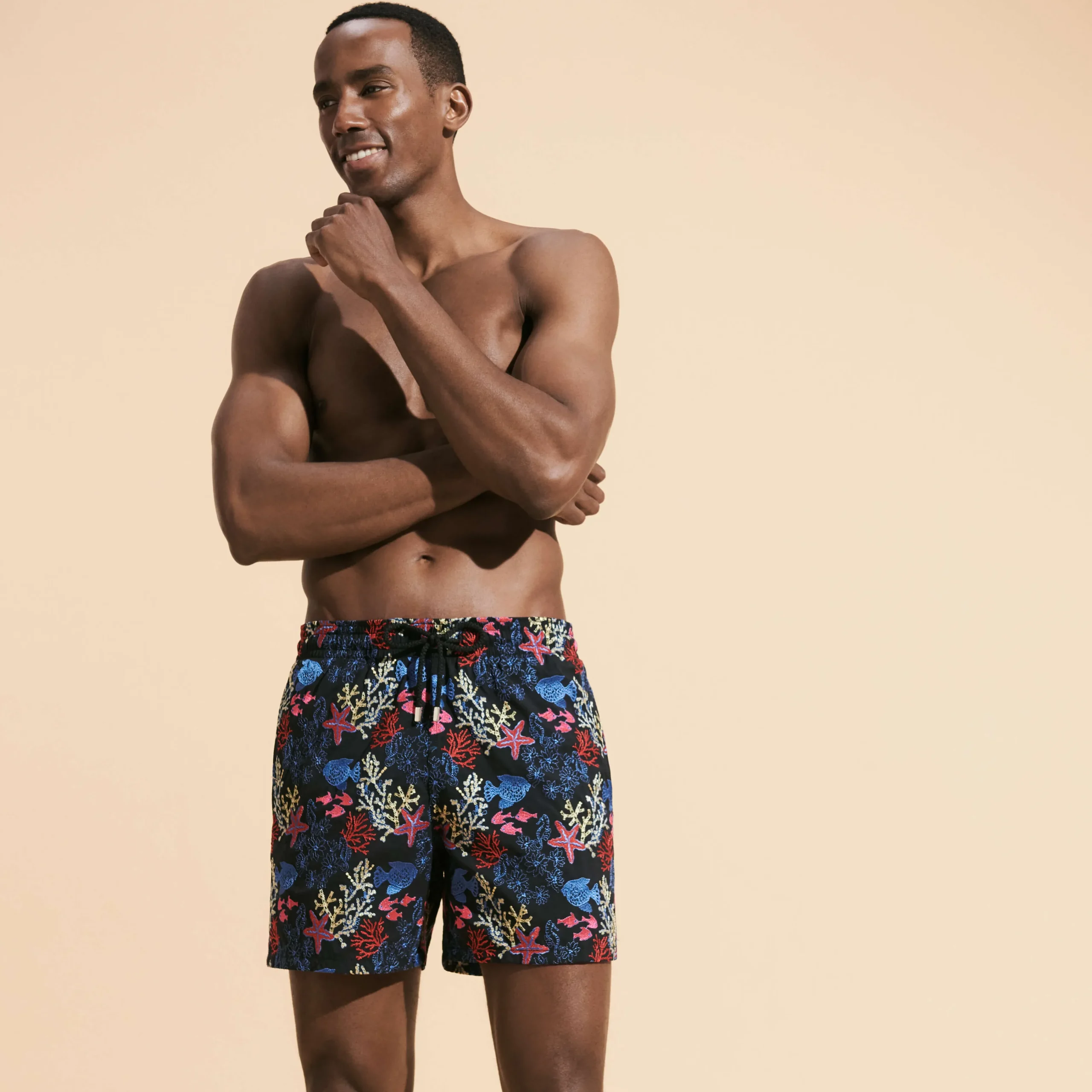 Vilebrequin Men Swim Trunks Embroidered Fond Marins - Limited Edition*Men The Embroidered