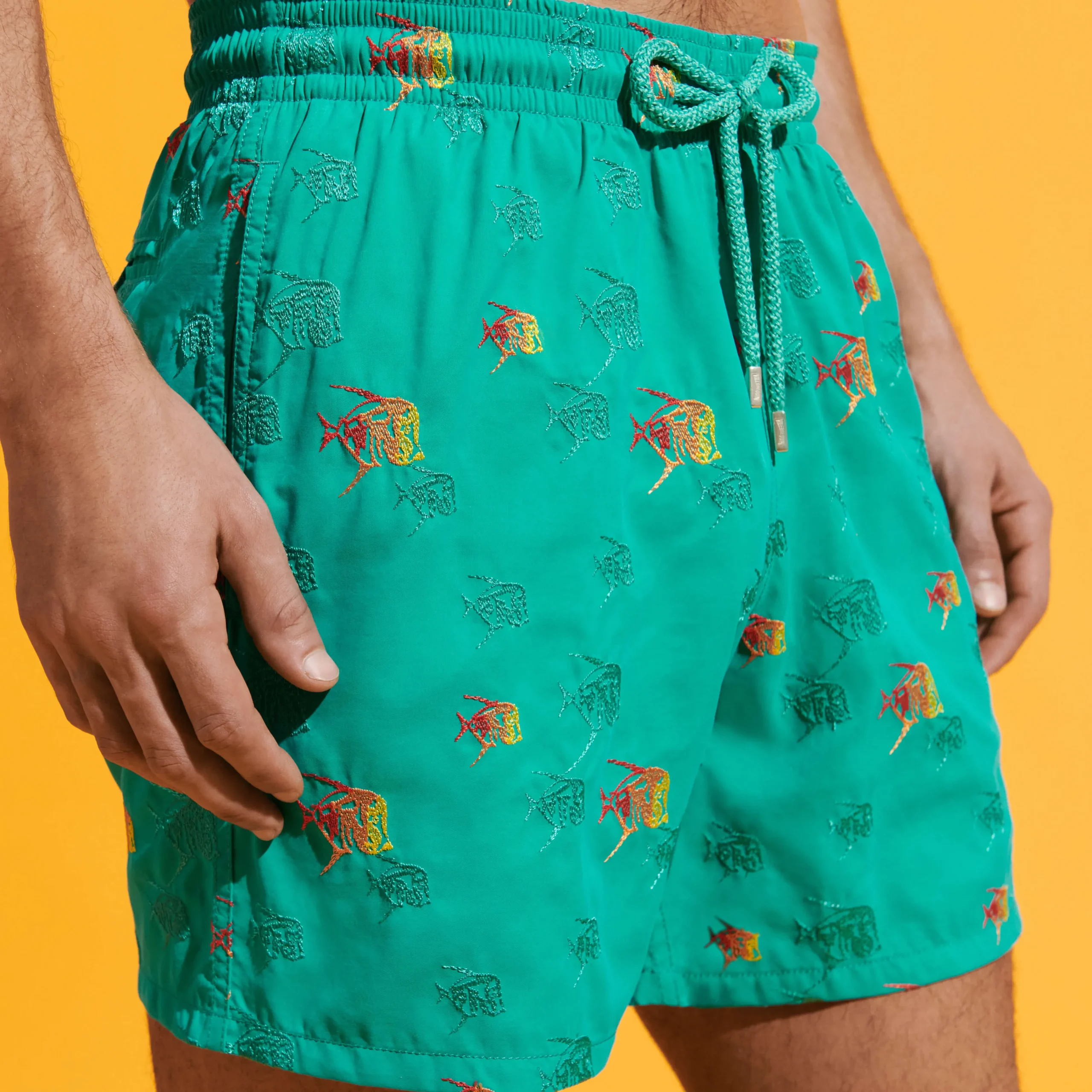 Vilebrequin Men Swim Trunks Embroidered Piranhas - Limited Edition*Men The Embroidered