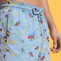 Vilebrequin Men Swim Trunks Embroidered Naive Fish - Limited Edition*Men The Embroidered