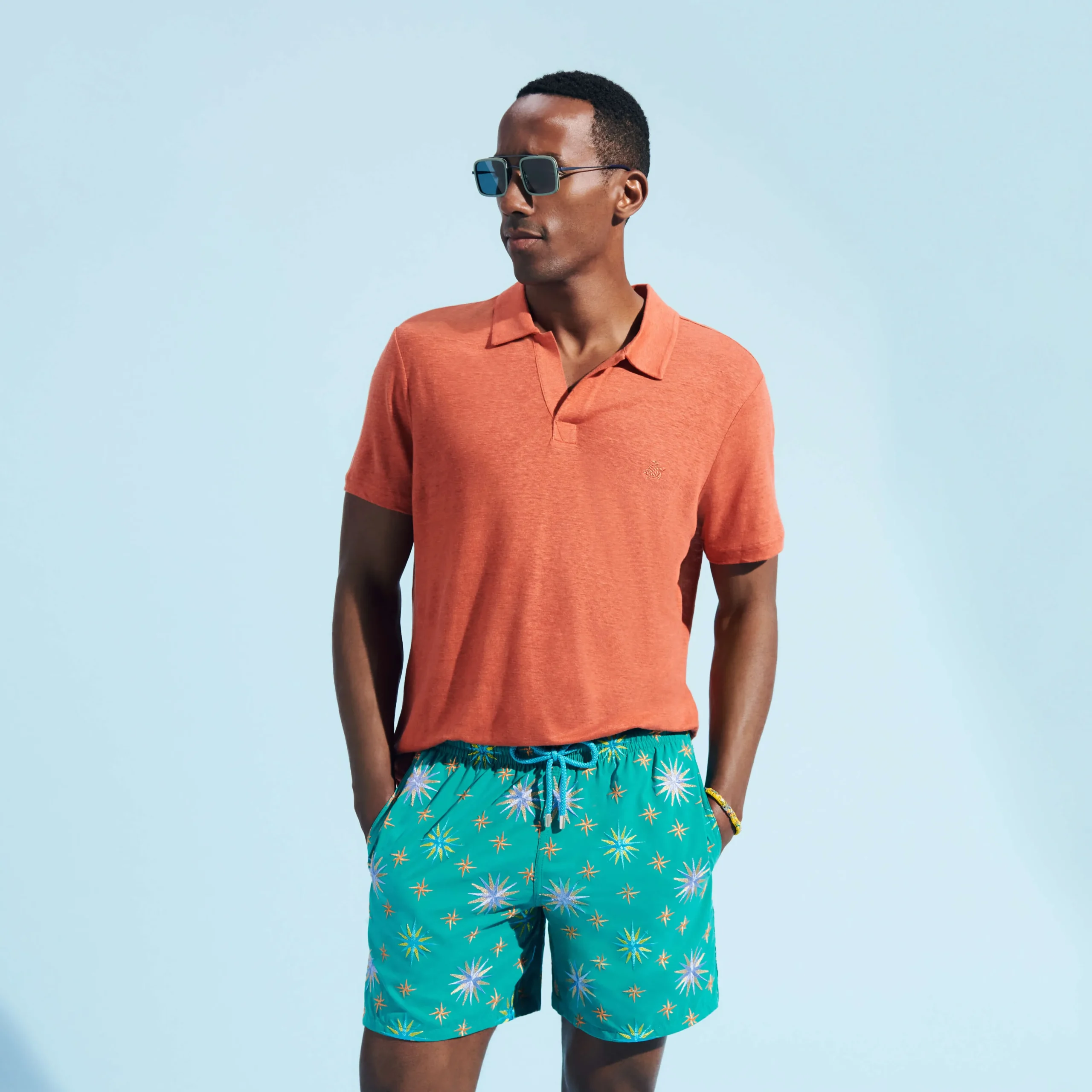 Vilebrequin Men Swim Trunks Embroidered Sud - Limited Edition*Men The Embroidered