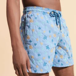 Vilebrequin Men Swim Trunks Embroidered Micro Ronde Des Tortues Rainbow - Limited Edition*Men The Embroidered