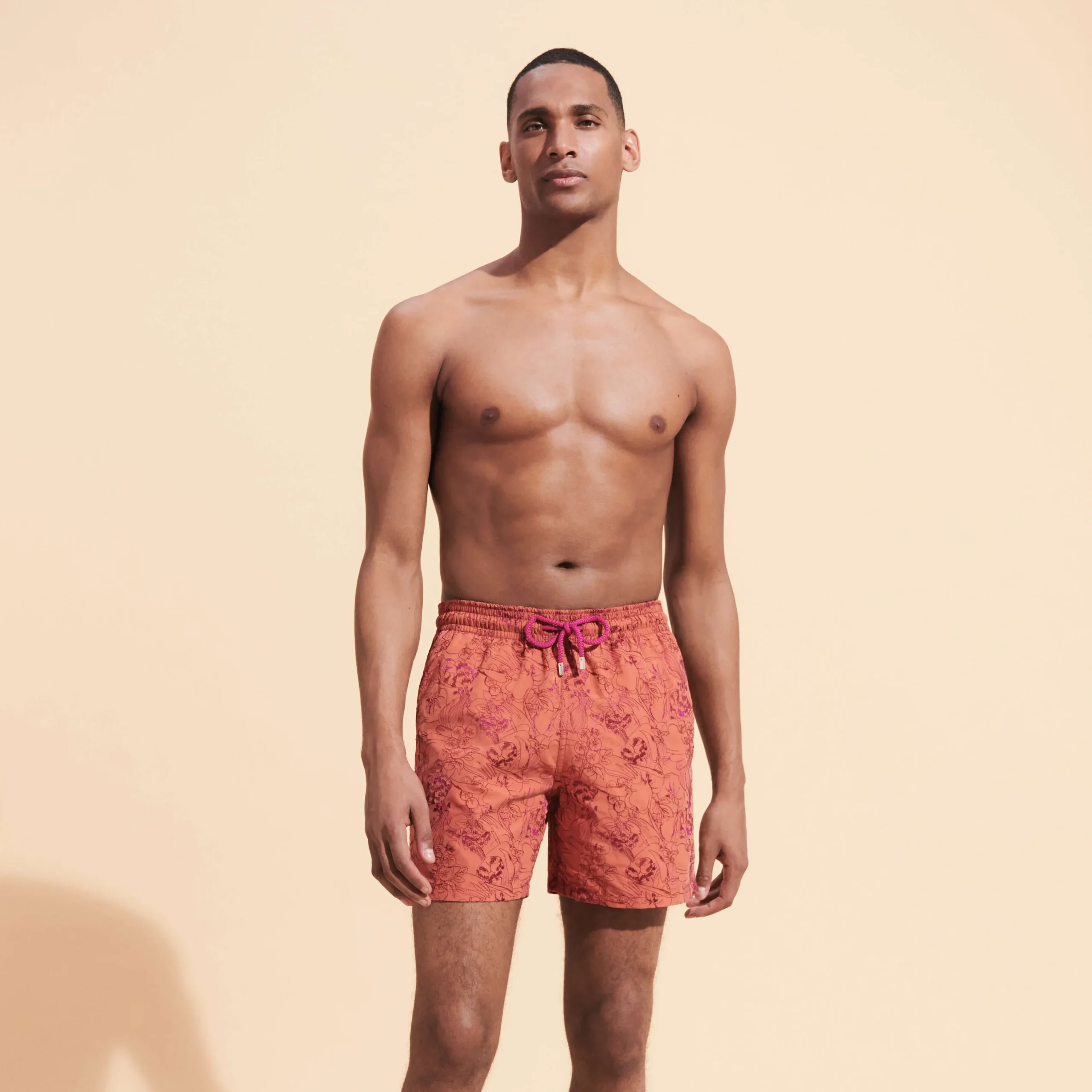 Vilebrequin Men Swim Trunks Embroidered Marche Provencal - Limited Edition*Men The Embroidered