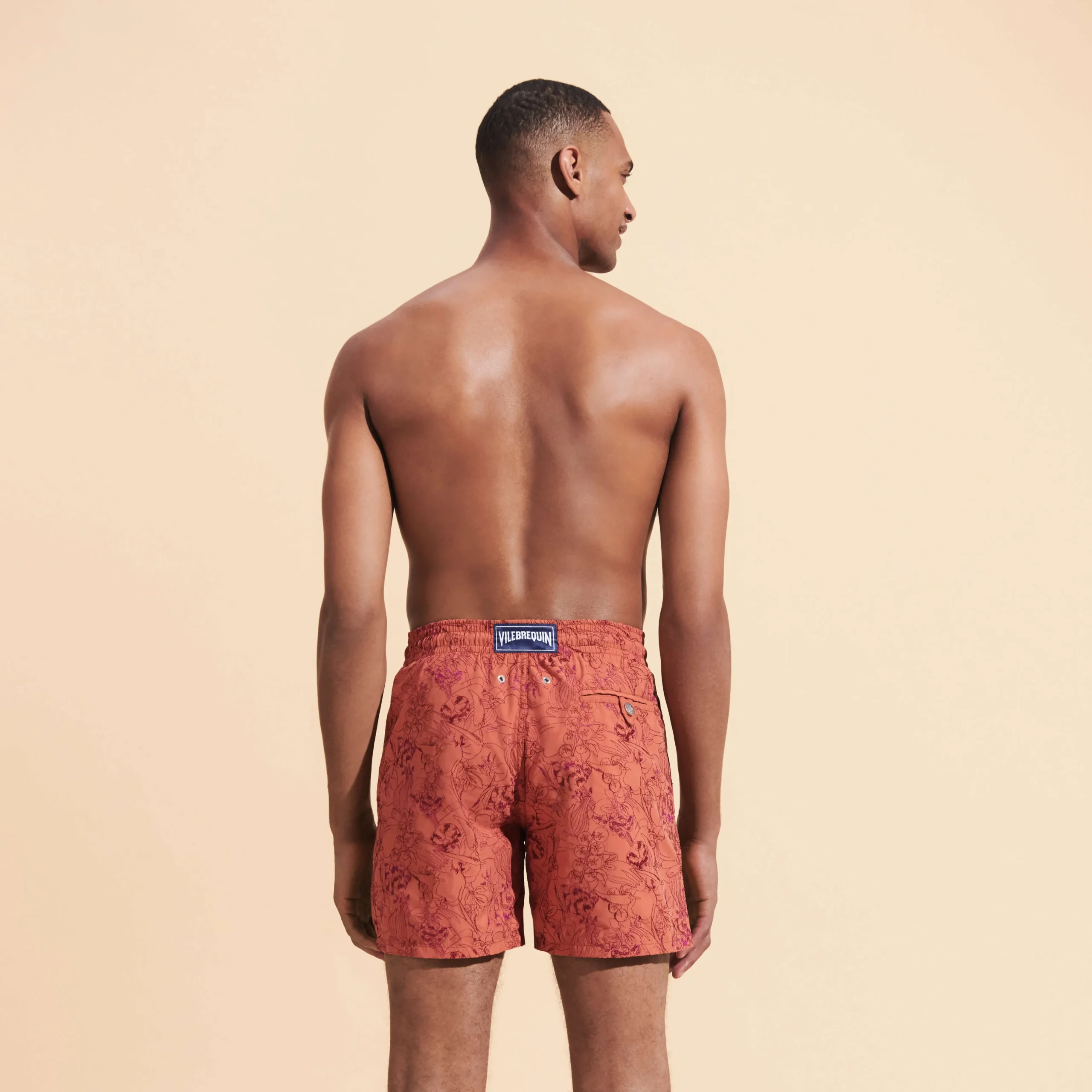 Vilebrequin Men Swim Trunks Embroidered Marche Provencal - Limited Edition*Men The Embroidered