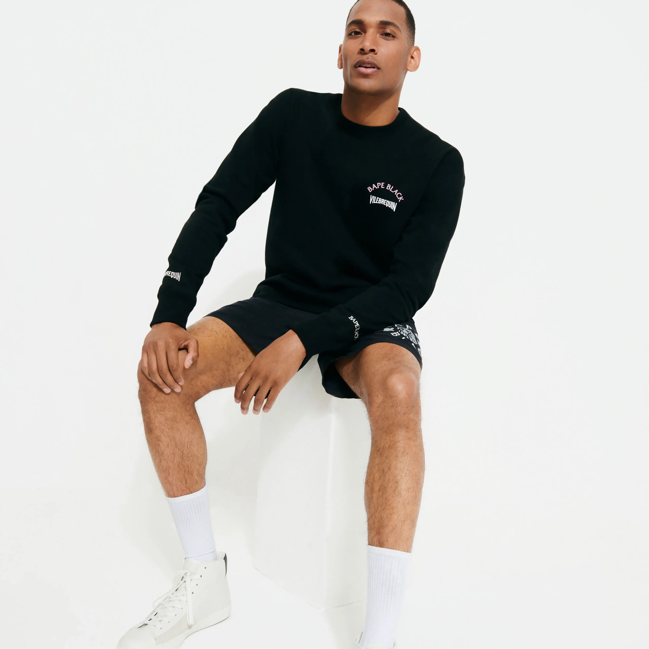 Vilebrequin Men Swim Trunks Embroidered Logo - X Bape® Black*Men The Embroidered