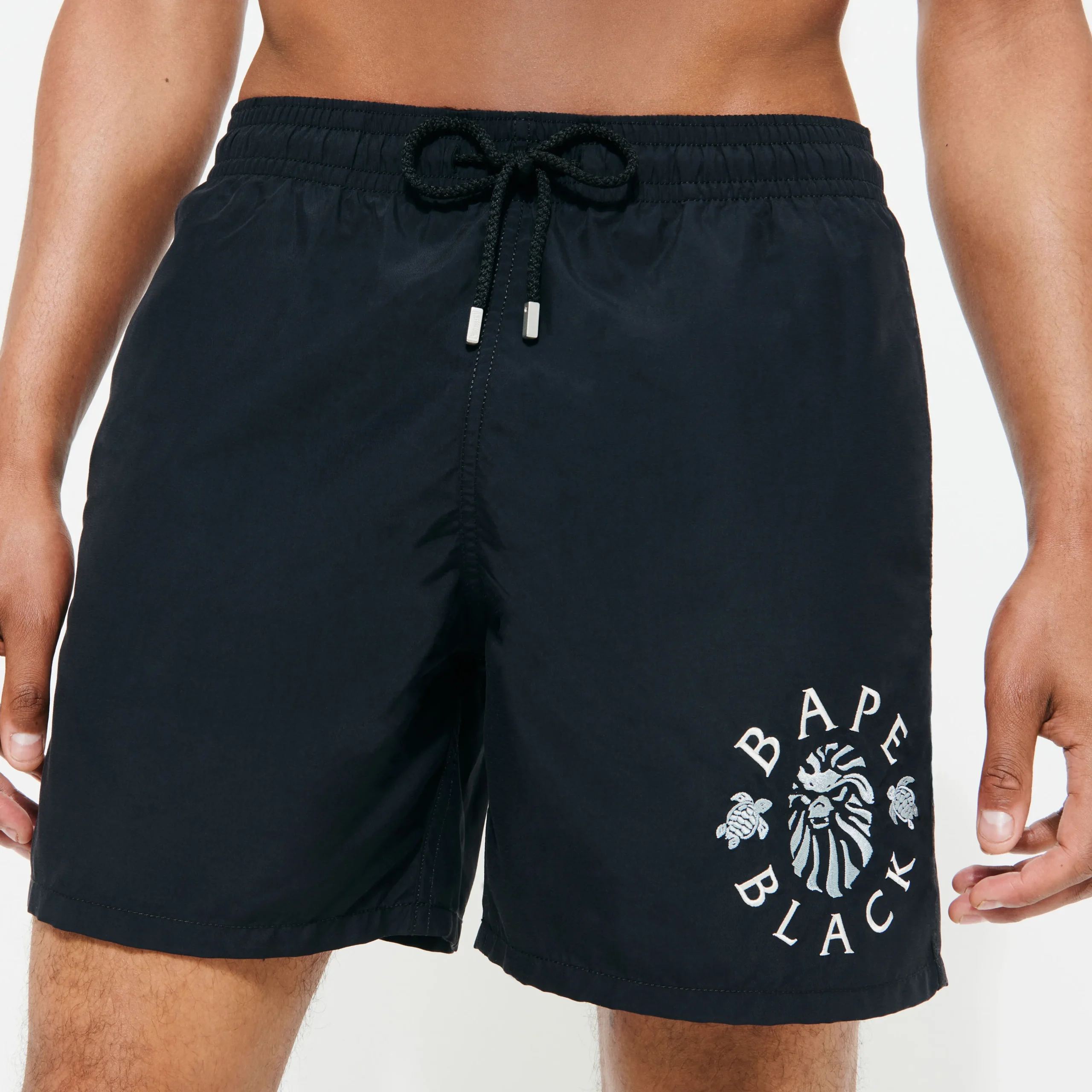 Vilebrequin Men Swim Trunks Embroidered Logo - X Bape® Black*Men The Embroidered
