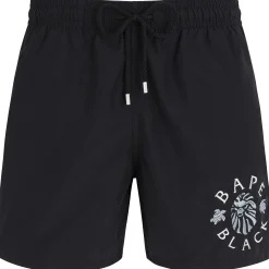Vilebrequin Men Swim Trunks Embroidered Logo - X Bape® Black*Men The Embroidered