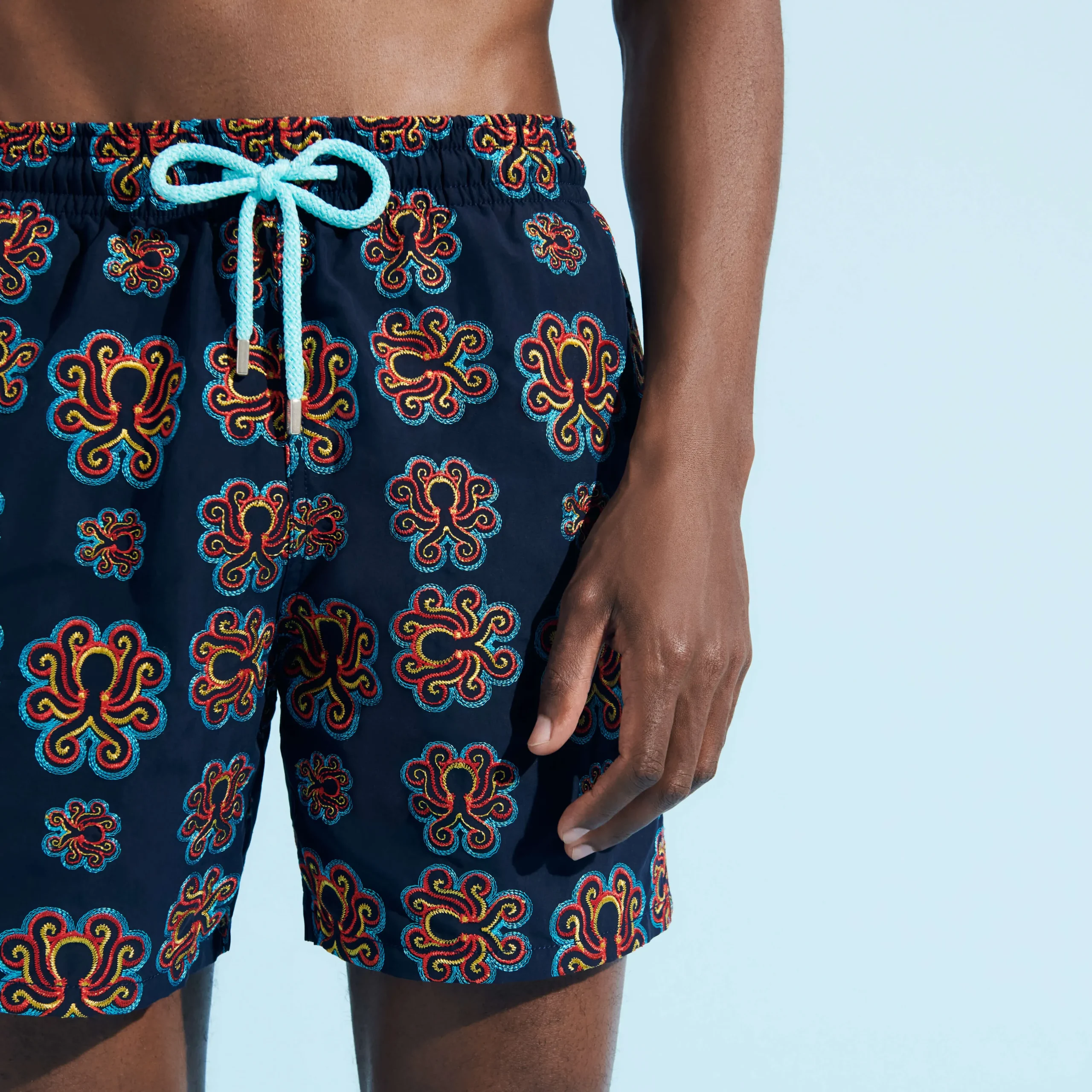 Vilebrequin Men Swim Trunks Embroidered Poulpes Neon - Limited Edition*Men The Embroidered