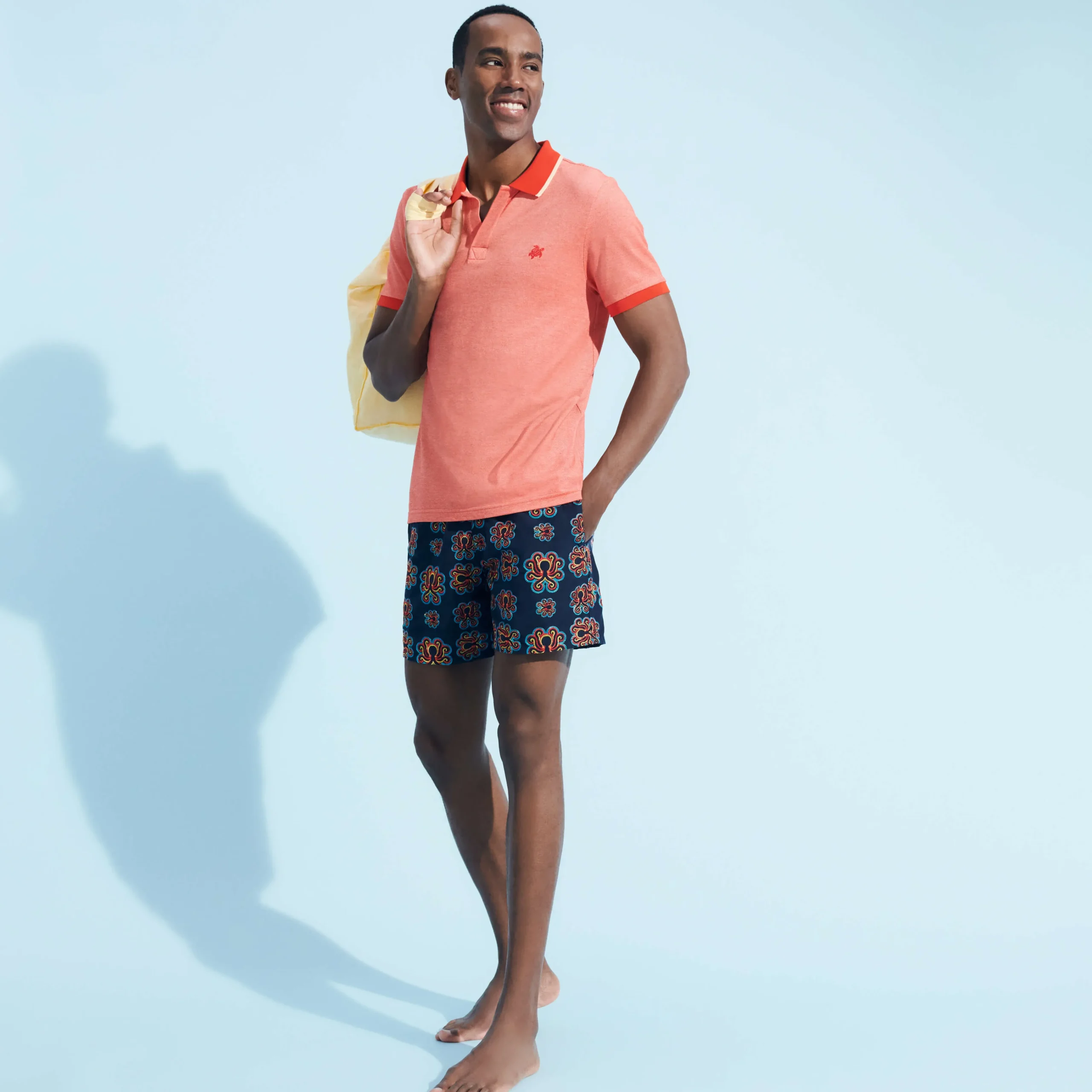 Vilebrequin Men Swim Trunks Embroidered Poulpes Neon - Limited Edition*Men The Embroidered