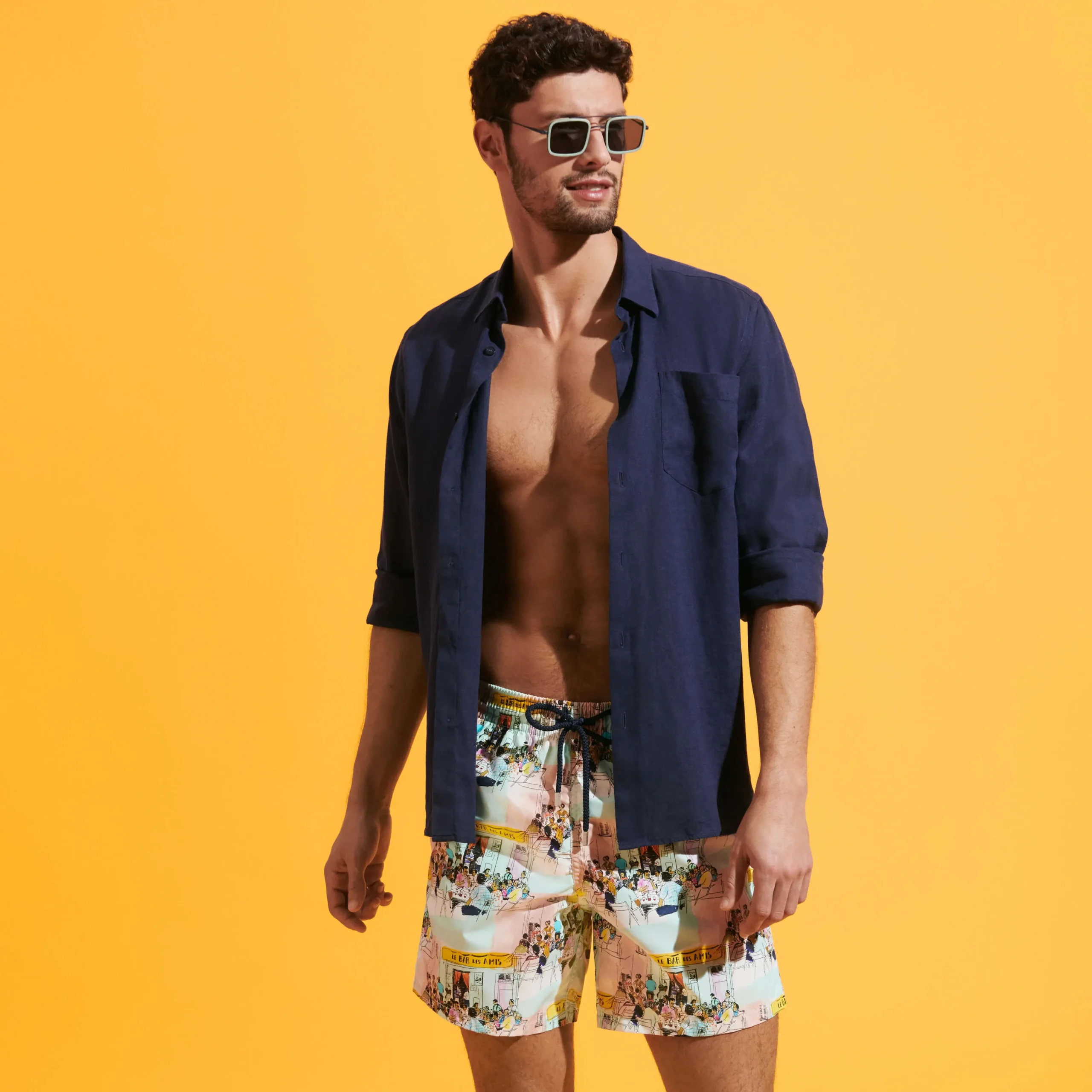 Vilebrequin Men Swim Trunks Le Bar Des Amis*Men The Iconic