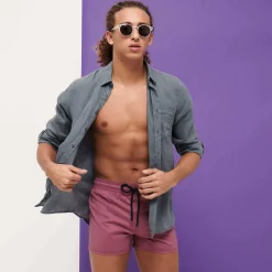 Vilebrequin Men Swim Trunks Short And Fitted Stretch Solid*Men The Short