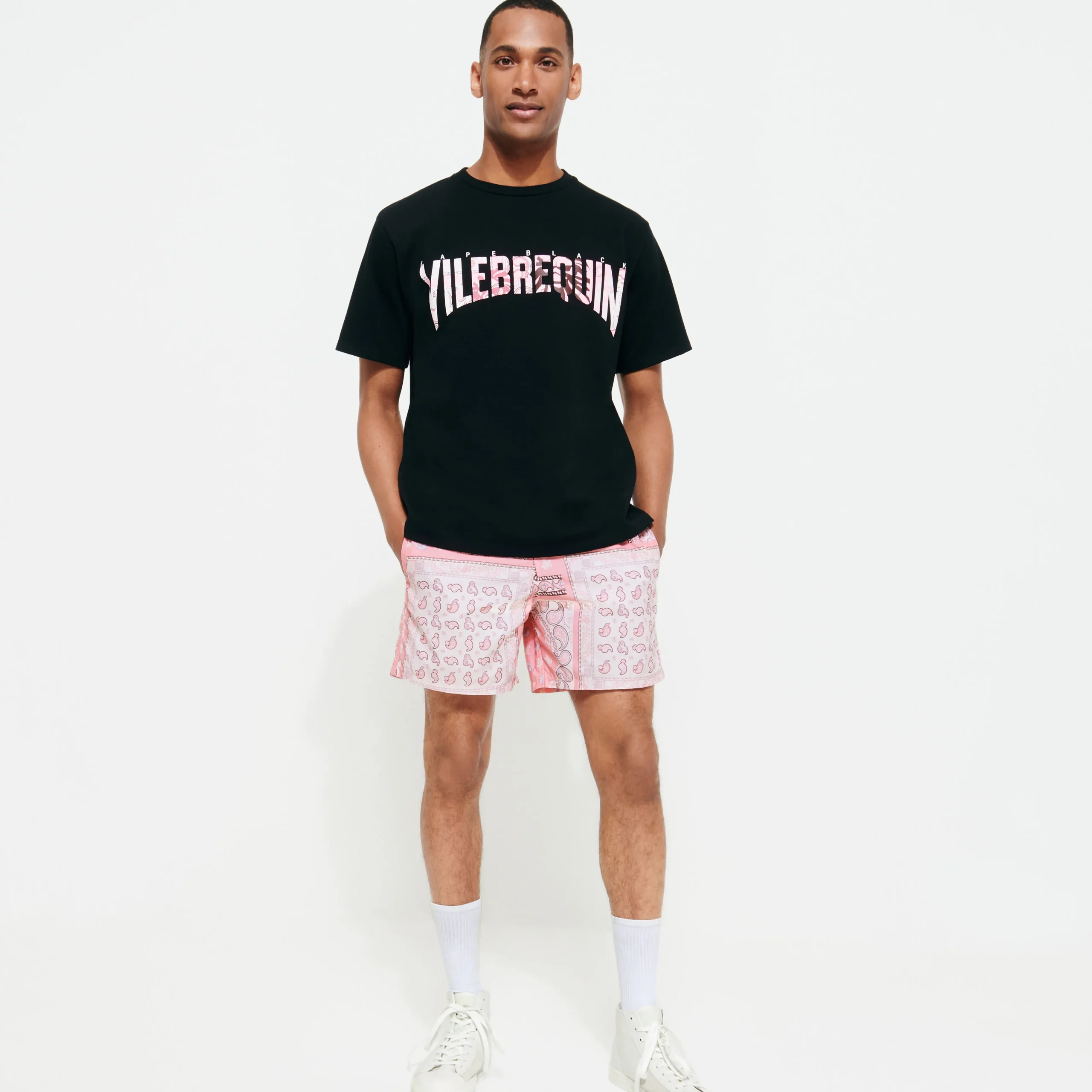 Vilebrequin Men T-Shirt Bandana Logo Printed - X Bape® Black*Men T-Shirts