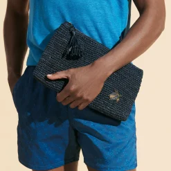 Vilebrequin Raffia Unisex Beach Pouch*Men Beach Bag & Pouches