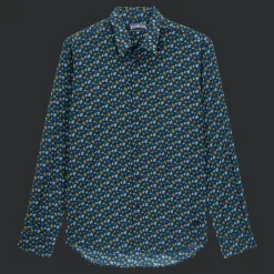 Vilebrequin Unisex Cotton Voile Summer Shirt Micro Tortues Rainbow*Men Shirts