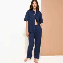 Vilebrequin Unisex Linen Bowling Shirt Solid*Women Shirts