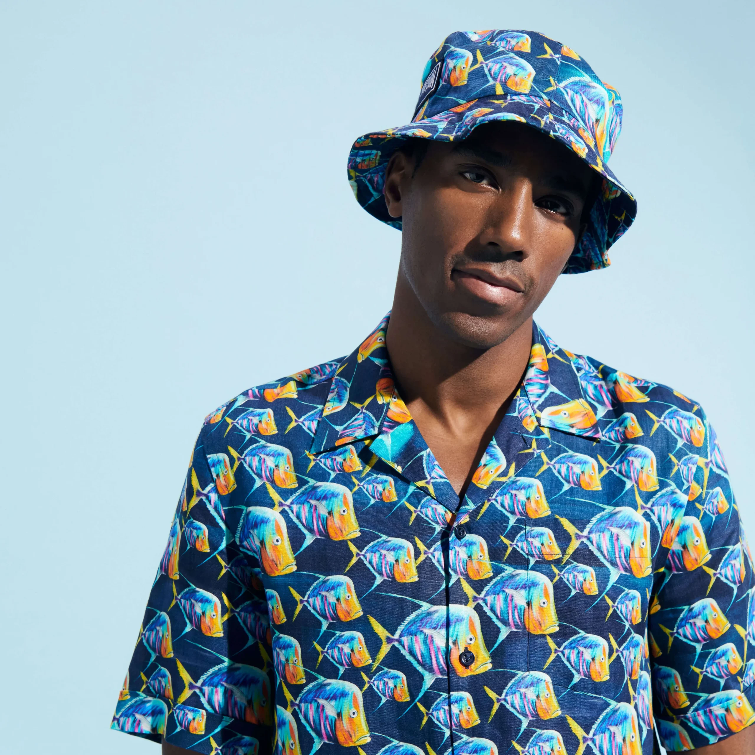Vilebrequin Unisex Linen Bucket Hat Piranhas*Men Hats