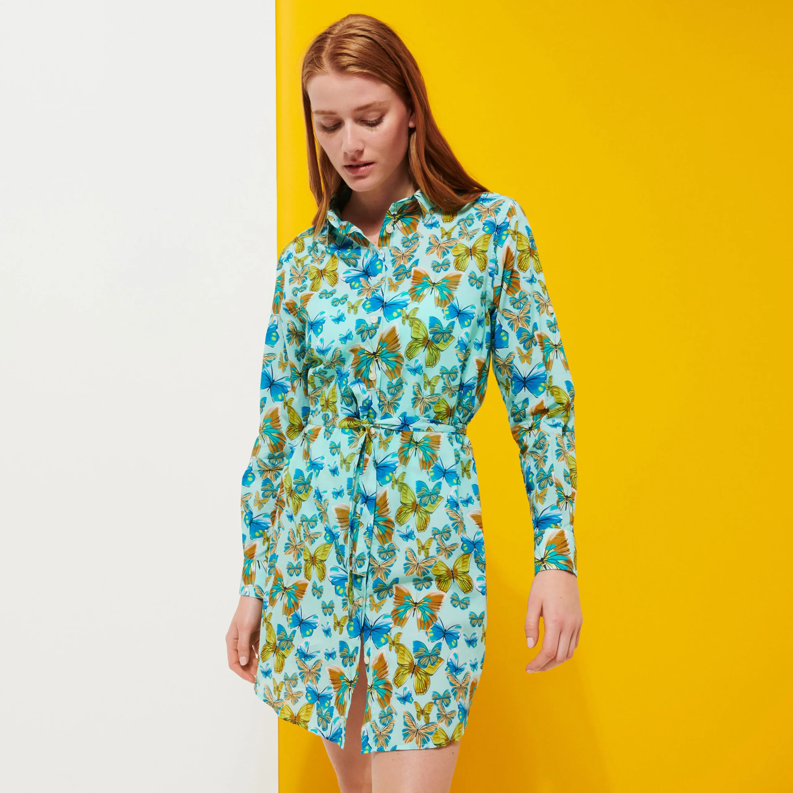 Vilebrequin Women Cotton Shirt Dress Butterflies*Women Dresses
