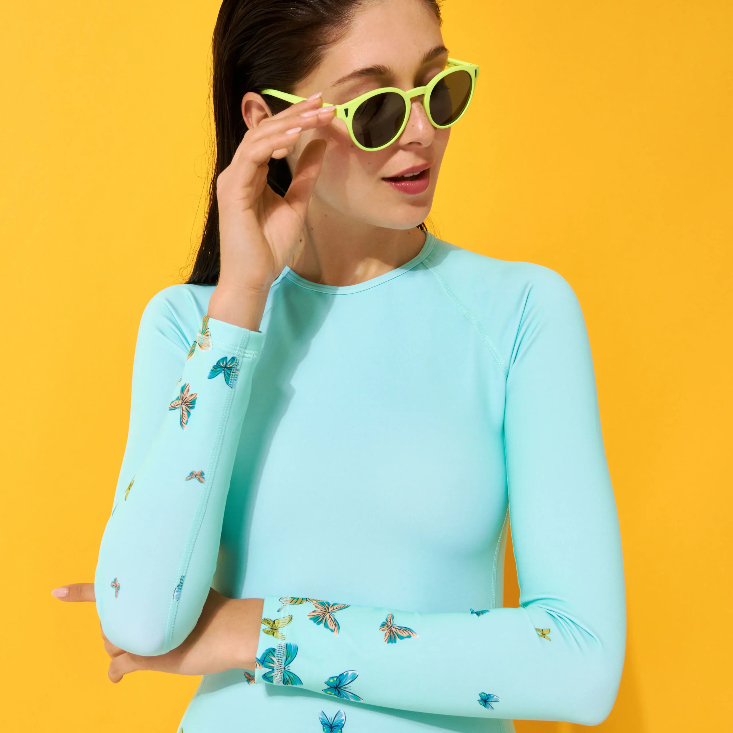 Vilebrequin Women Long Sleeves One-Piece Rashguard Butterflies*Women Rashguards