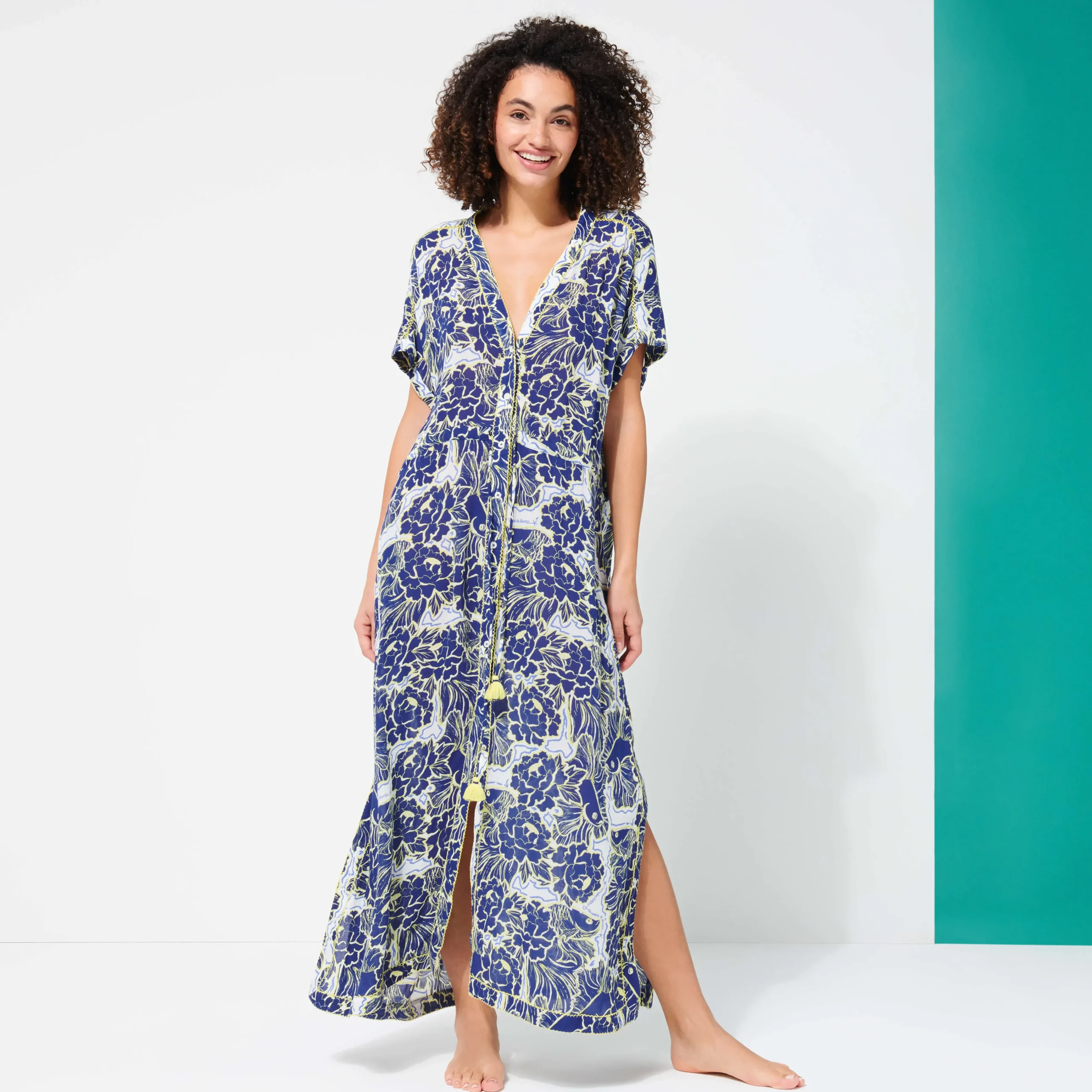 Vilebrequin Women Maxi Dress Hidden Fishes - X Poupette St Barth*Women Dresses
