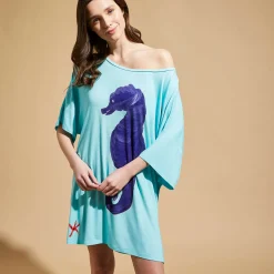 Vilebrequin Women Maxi Viscose Dress Seahorse - X Patrizia Gucci*Women Cover-Ups