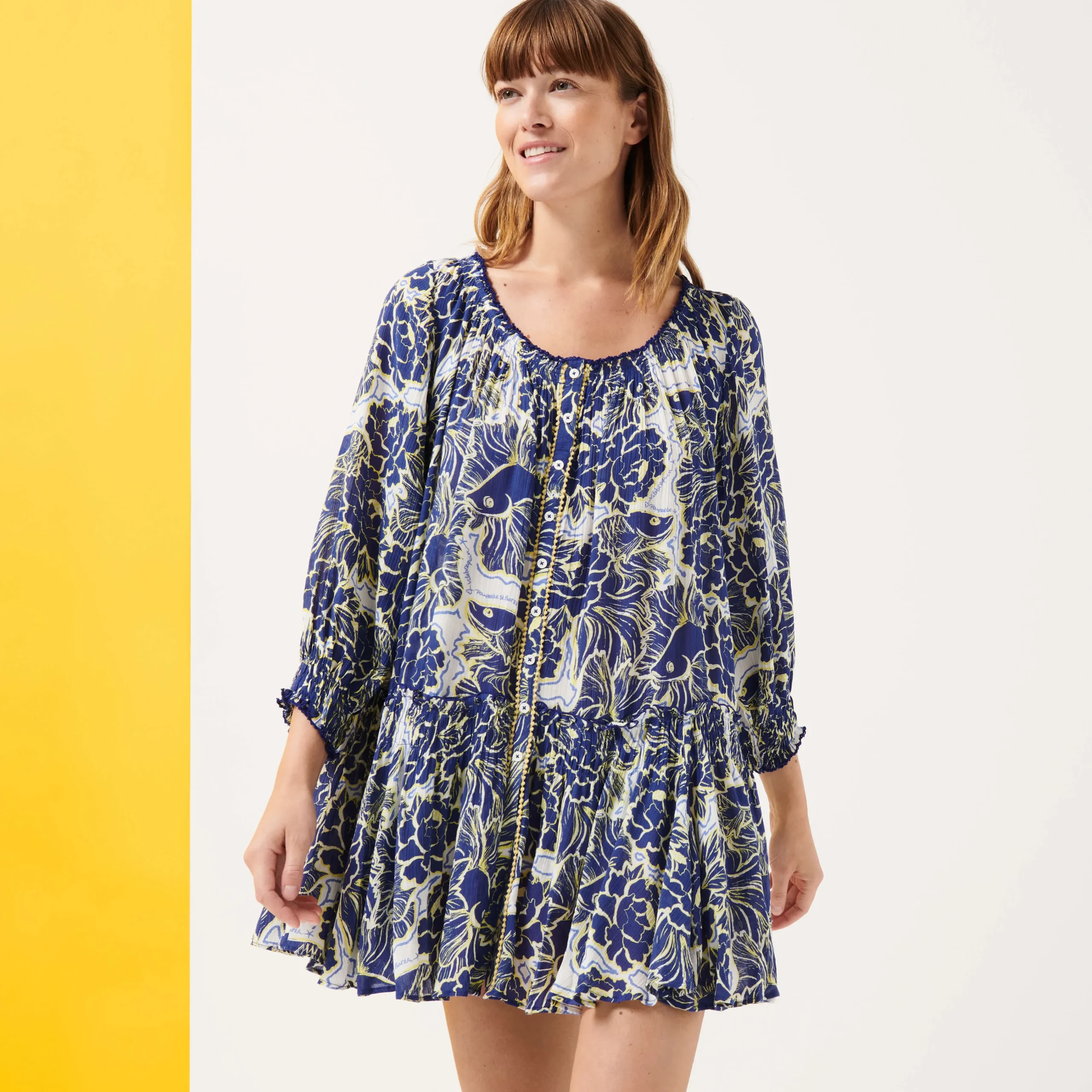 Vilebrequin Women Mini Dress Hidden Fishes - X Poupette St Barth*Women Dresses