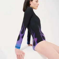 Vilebrequin Women Rashguard Long-Sleeves One-Piece Swimsuit Hot Rod 360° - X Sylvie Fleury*Women Rashguards