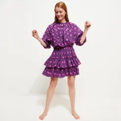 Vilebrequin Women Short Ruffles And Long Sleeves Cotton Dress Hypno Shell*Women Dresses