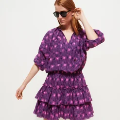 Vilebrequin Women Short Ruffles And Long Sleeves Cotton Dress Hypno Shell*Women Dresses