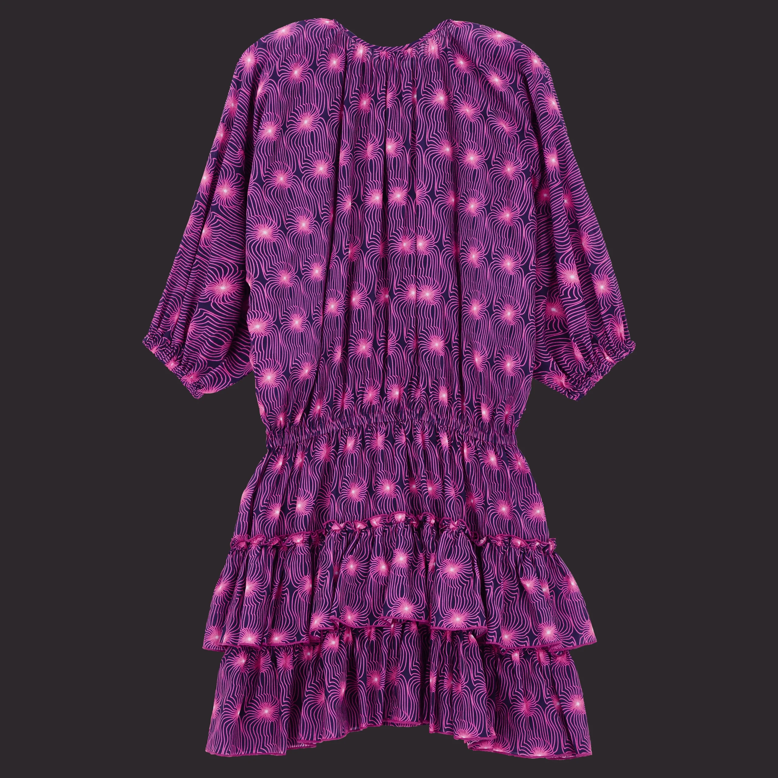 Vilebrequin Women Short Ruffles And Long Sleeves Cotton Dress Hypno Shell*Women Dresses