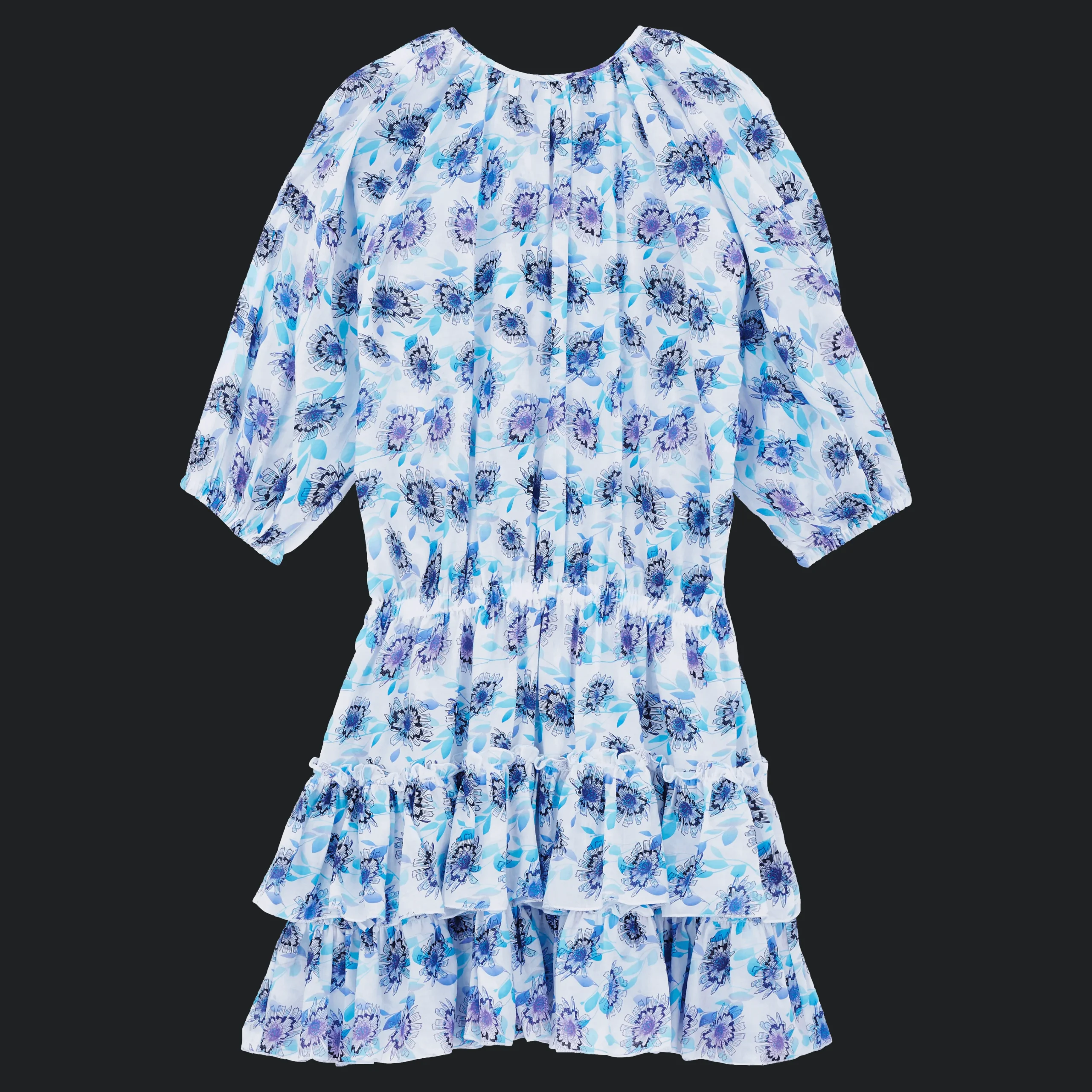 Vilebrequin Women Short Ruffles Cotton Dress Flash Flowers*Women Dresses