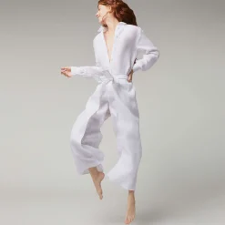 Vilebrequin Women White Linen Pants- X Angelo Tarlazzi*Women Pants